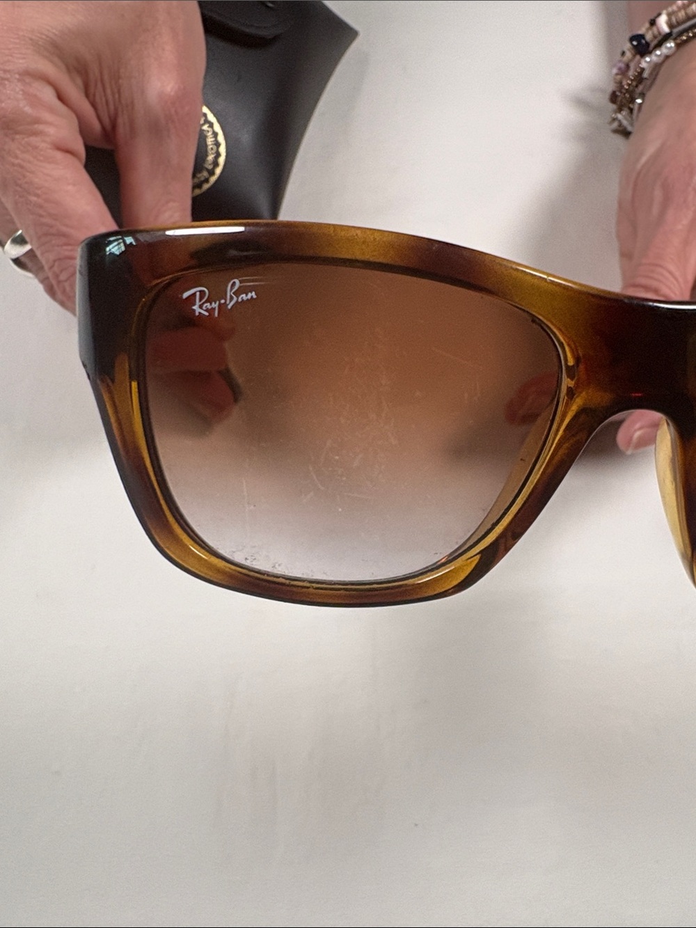 Ray-Ban Women's Tortoiseshell Sunglasses with Brown Gradient Lenses - Picture 7 of 8